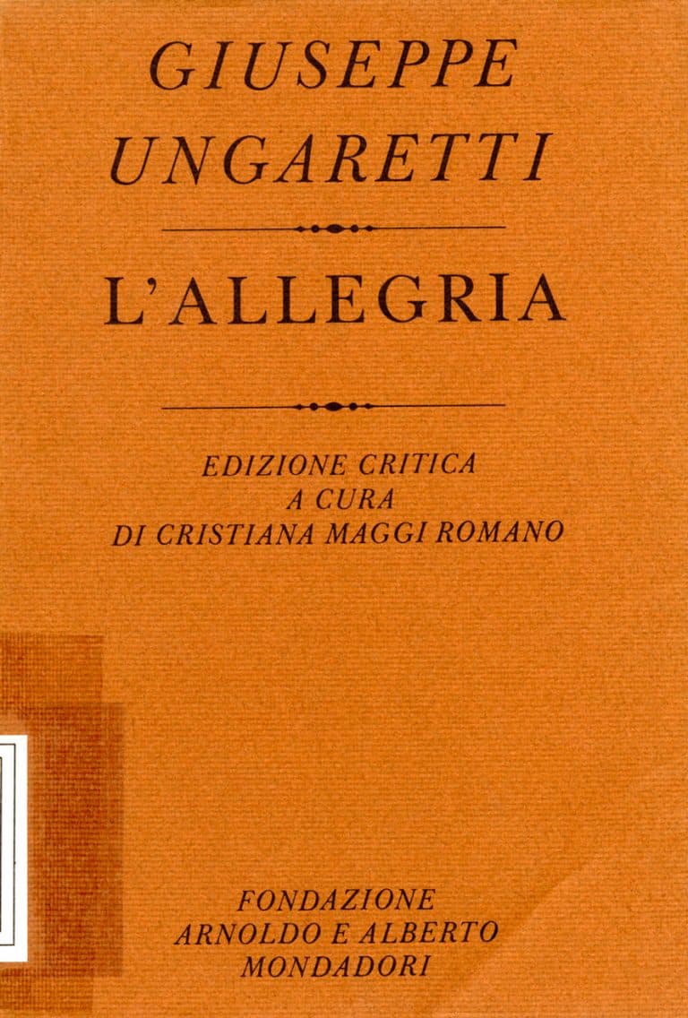 Giuseppe Ungaretti. L'allegria copertina