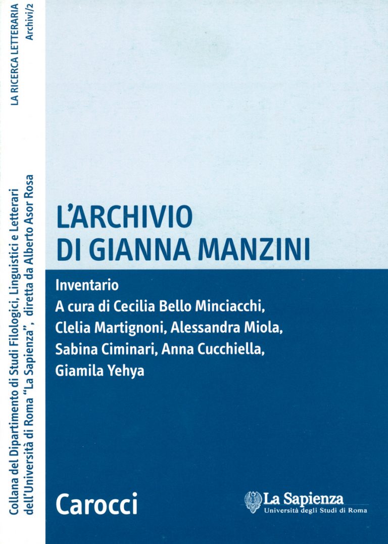 L'archivio di Gianna Manzini. Inventario