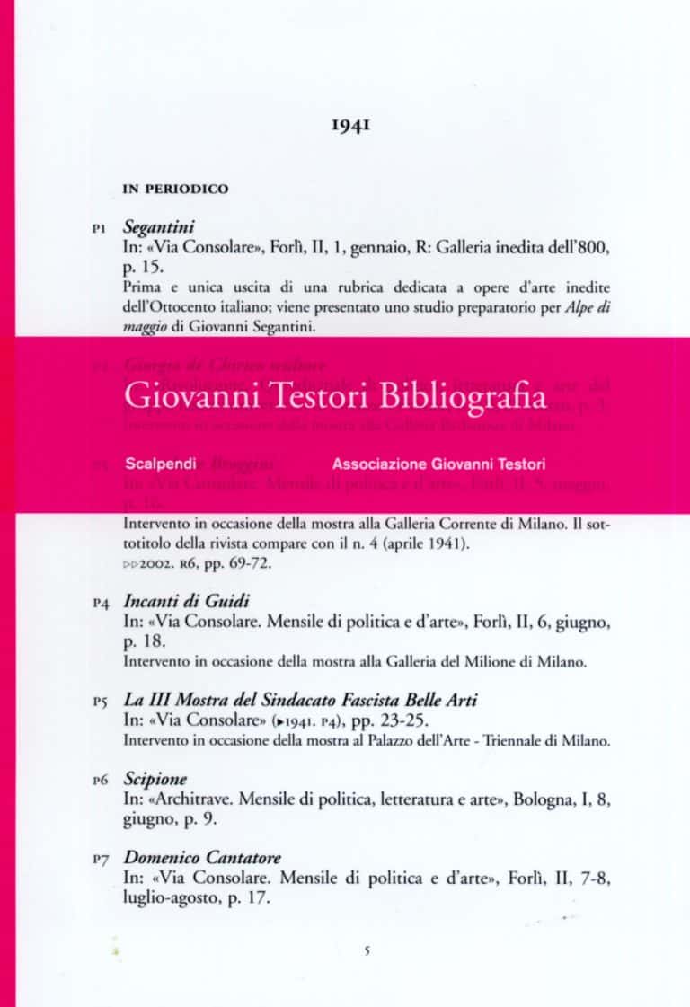 Giovanni Testori Bibliografia copertina