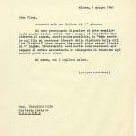 Lettera Milano 9 giugno 1960