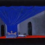 Bozzetto di scena di Enzo Convalli per "Il male corre" di Jacques Audiberti, 1956